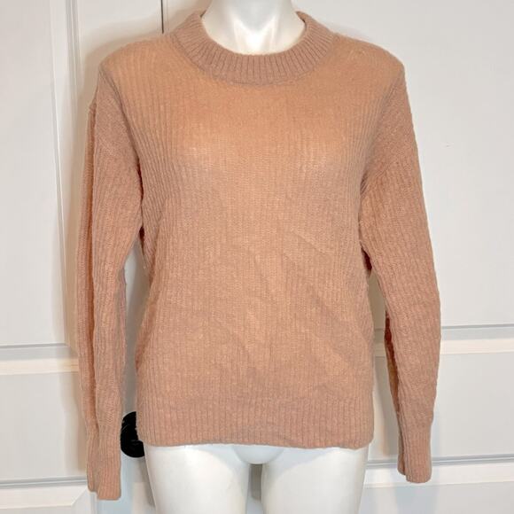 Everlane Alpaca Wool Crew Ribbed Oversized Sweater Dusty Pink XS - Picture 1 of 8